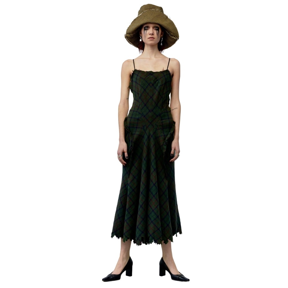 Junya Watanabe FW02 plaid backless burn dress